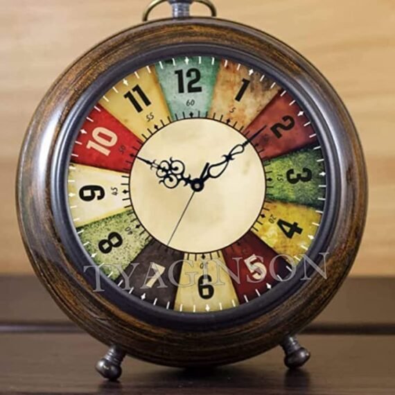 Tyagi Table Clock Antique Style Office Home Decor handicrafts Items Wedding Gift Bedroom Living Room Antique Table Clock Design