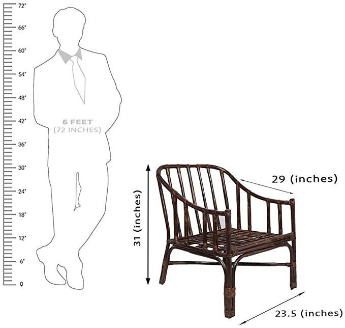 IRA Furniture Brown Chair Made of Cane Wood with Cushion - Image 4
