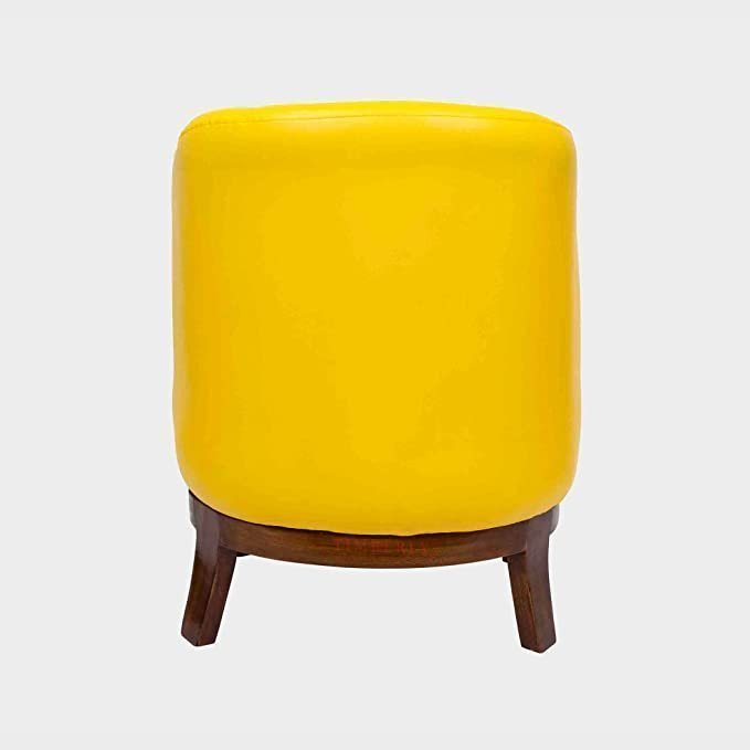 Timberly Upholstered Printed Single Seater Sofa Chair with Matching Cushion, Rest Chair for Living Room, Bedroom, Hall, Lounge and Balcony, Teak Wood, Fabric (Yellow) - Image 6