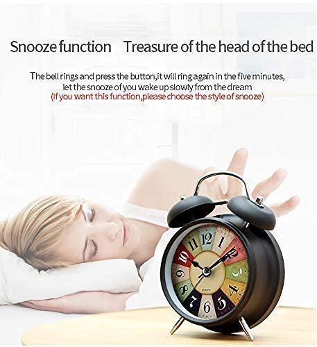 Vintage Twin Bell Table Alarm Clock with Nightlight for Home Office Bedroom Study Table - Image 5