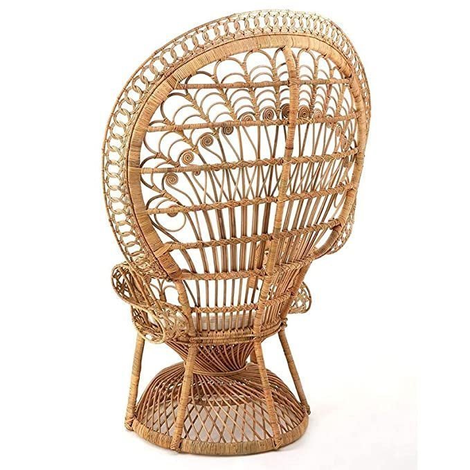 IRA Rich Wooden Vintage Peacock Chair for Living Room - Image 5