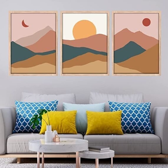 NoWorries Set of 3 Wall paintings for home decoration - Paintings for living room bedroom, Theme - illustration (Wall Decor) (14 x 11 inches)