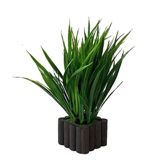 Ryme Wild Bamboo Green Artificial Plant with Pot for Gift Home Office Table Decoration