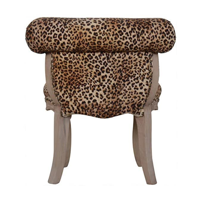 Artisan Furniture Chair, Wood, Sunbleach, Leopard Print Fabric, One Size - Image 4
