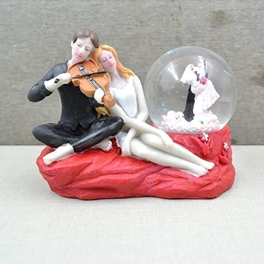 CraftVatika Love Couple Showpiece with Lighting, Love Couple Statue Gift for Wife Husband Girlfriend Boyfriend, Miniature Showpiece for Anniversary Wedding Valentine Day (Red)