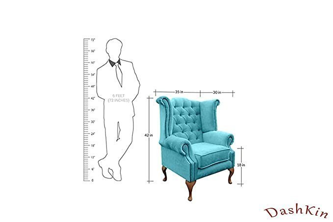Dashkin Single Sofa Chair| Single Seater Sofa| Sofa Chair for Living Room| Wing Chair| Wing Chair for Living Room| Sofa Chair| Single Sofa| Lounge Chair| Sofa Single Seater| Arm Chair| Peacock Color| - Image 3