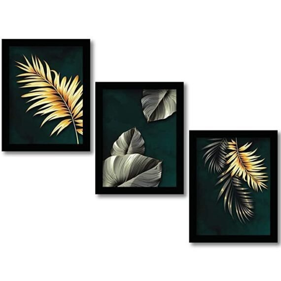 Palak's Decor Modern Art Framed Wall Posters / Paintings for Living room Bedroom Office Wall Decor - Wall Paintings - Painting for Living Room ( 11x14 inch ) Set of 3
