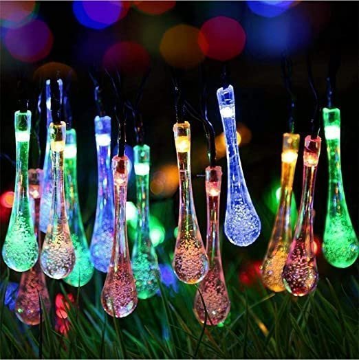 PESCA Waterdrop String Lights for Indoor Outdoor Decoration Diwali Light for Party Birthday Diwali Christmas Navratri Valentine Gift Home Decoration Light With 8 Flashing Modes (4 Meter 25 LED, Multicolour)