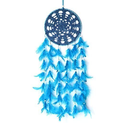 RPH Handicrafts Dream Catcher | Best for Bedroom Wall, Room Hanging, Wall Decor, Gift and Decoration Size 20 x 65 cm (Blue)