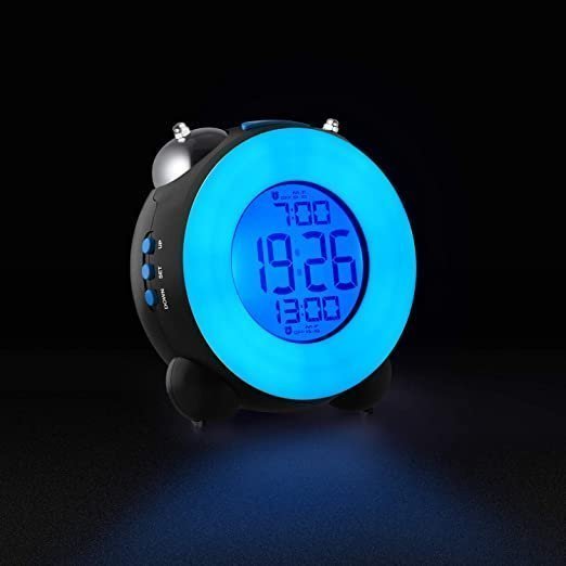 Banne Loud Alarm Clock Optional Alarm Dual Alarm Setting Snooze Function Night Light Bedside Battery Powered Clock (Black) - Image 4