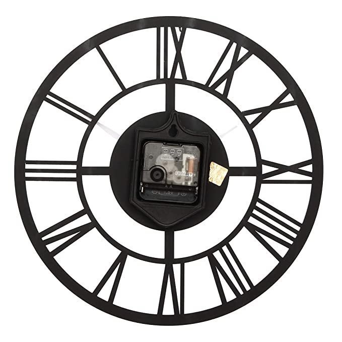 Webelkart Roman Beautiful Round Wood Wall Clock without Glass (12 Inch x 12 Inch, Brown) - Image 4