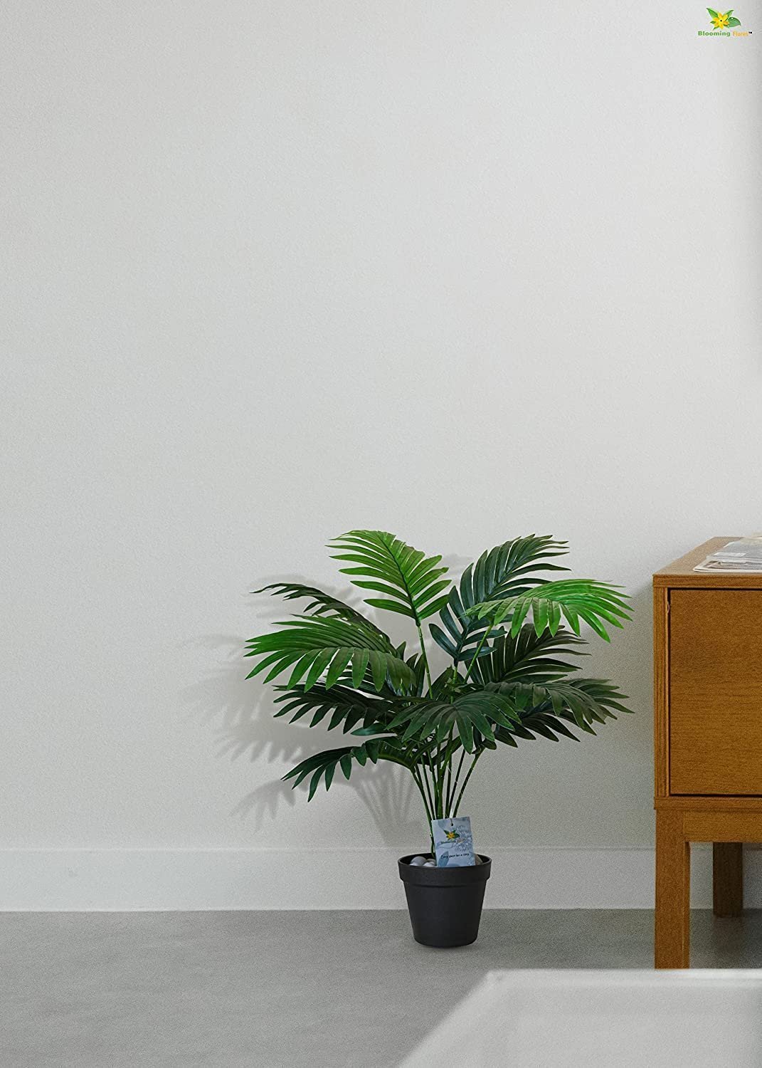Blooming Floret Artificial Areca Palm for Home Decor/Office Decor/Gifting | Attractive Ornamental Plant | 12 Leaves | with Pot | Natural Looking Indoor Plant - Image 2