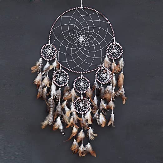 RPH Handicrafts Dreamcatcher ~ Dream Catcher Big Size for Bedroom Wall Hanging | Home décor and Gift Item 65x30 cm (Big Natural)
