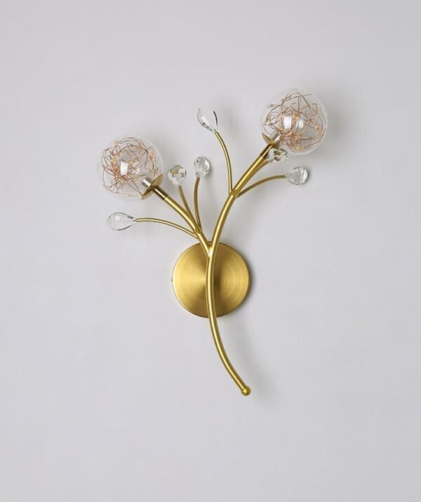 FAIRY STRING DUAL GLASS BALL WALL LIGHT METAL - GOLD WARM WHITE - Image 3