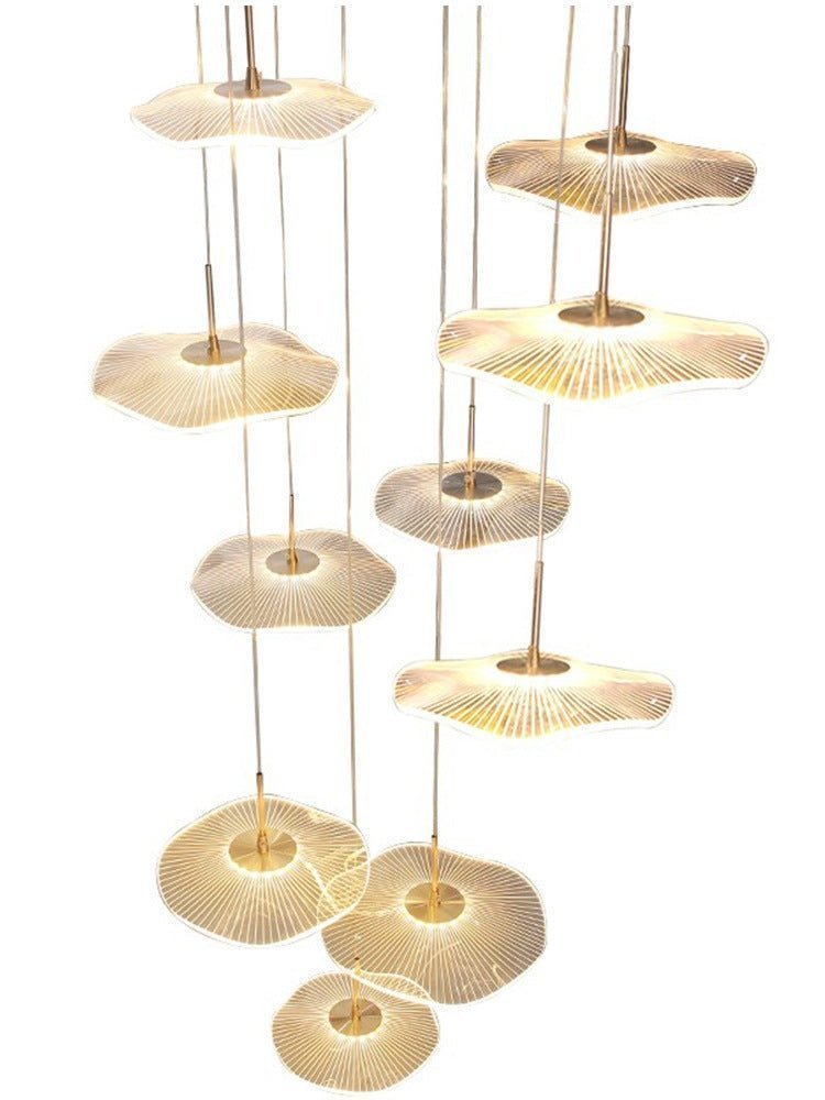 15 LIGHT LED ROUND ACRYLIC DOUBLE HEIGHT STAIR CHANDELIER - WARM WHITE - Image 3