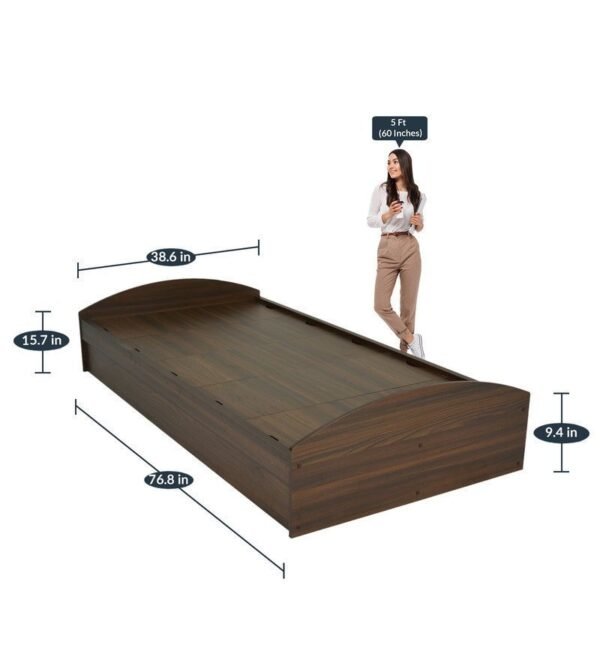 Addison Single Bed with Storage in Classic Walnut Finish - Image 2