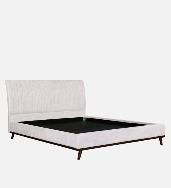 Alonso Upholstered Queen Size Bed in Light Beige Colour - Image 4