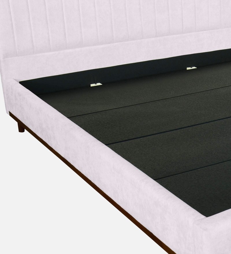 Alonso Upholstered Queen Size Bed in Light Beige Colour - Image 5