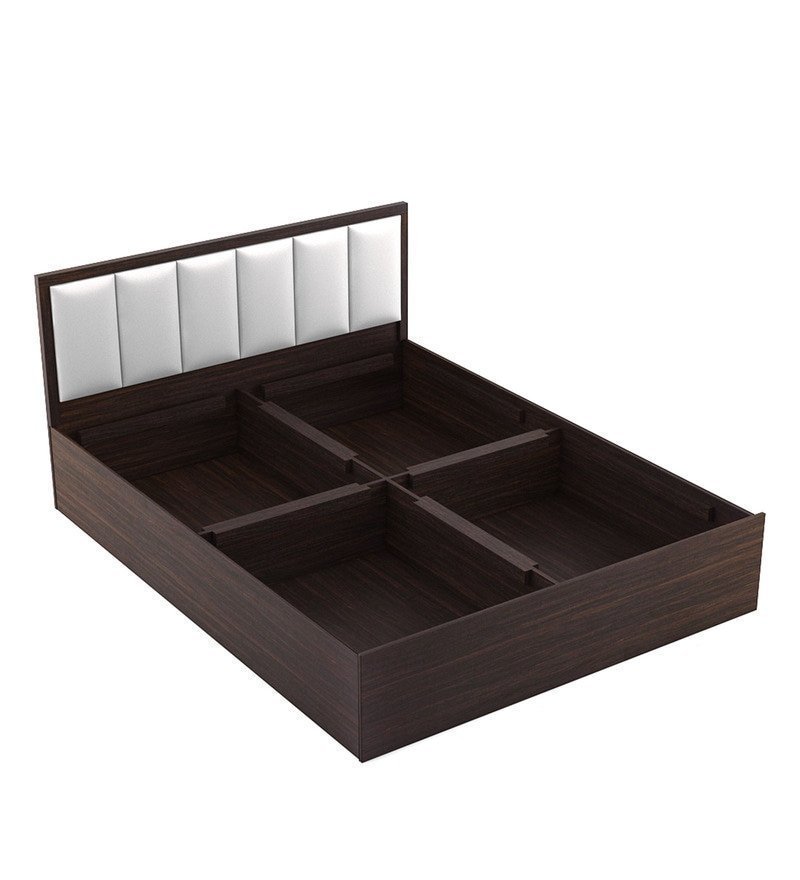 Arctic Queen Size Upholstered Bed with Storage in Choco Walnut Finish - Image 5