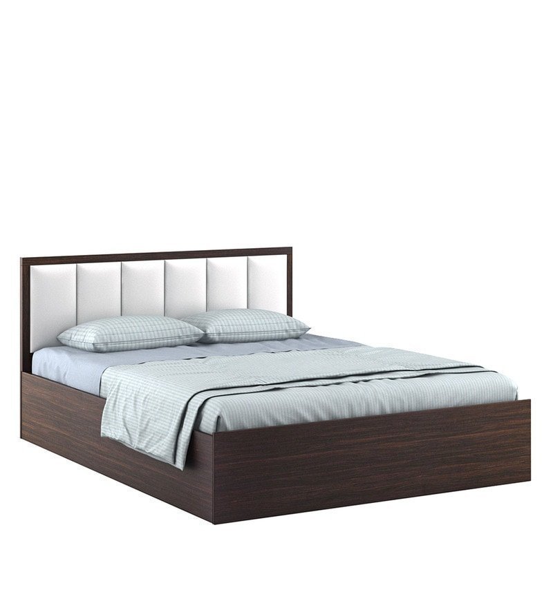 Arctic Queen Size Upholstered Bed with Storage in Choco Walnut Finish - Image 3