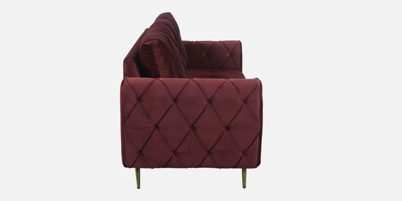 Atlantis 3 Seater Velvet Sofa in Wine Red Colour - Image 3