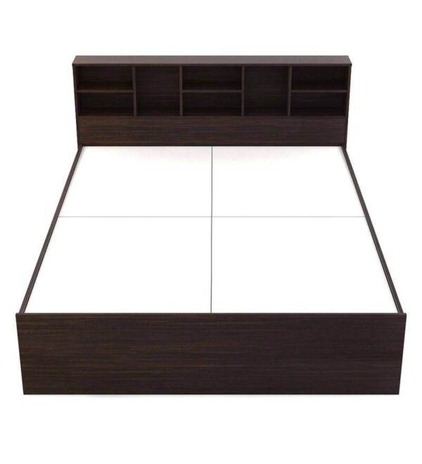 Austin King Size Bed with Headboard Storage in Choco Walnut Finish - Image 3