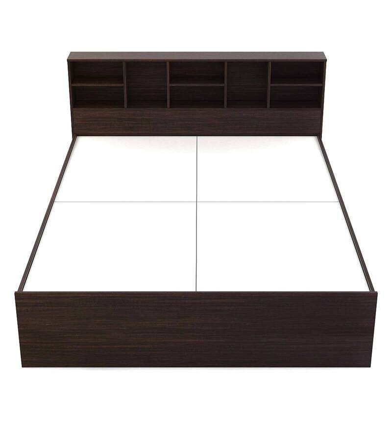 Austin King Size Bed with Headboard Storage in Choco Walnut Finish - Image 3