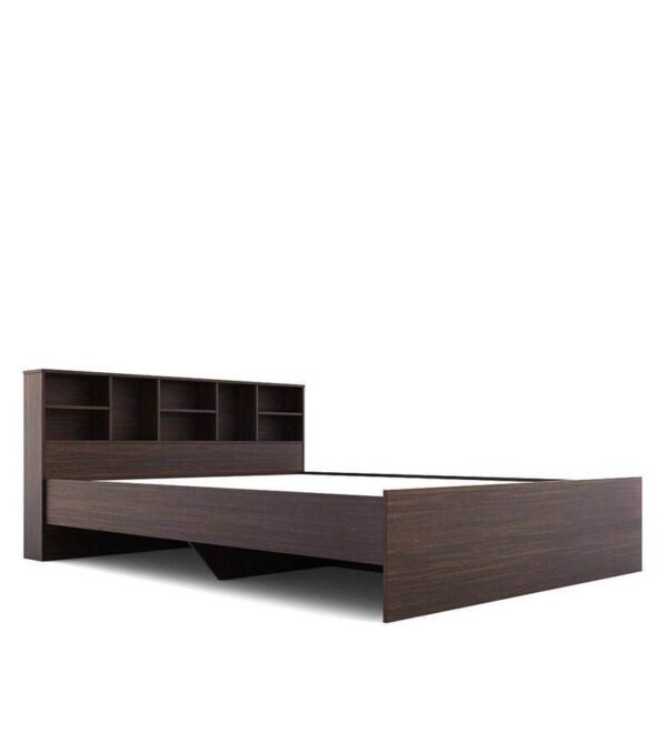 Austin King Size Bed with Headboard Storage in Choco Walnut Finish - Image 5