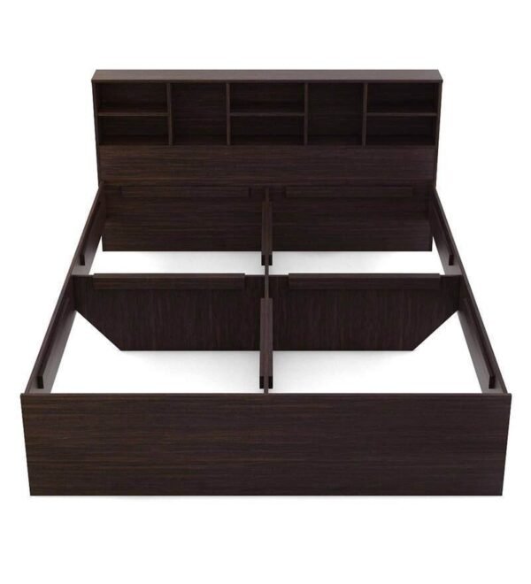 Austin King Size Bed with Headboard Storage in Choco Walnut Finish - Image 4