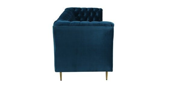 Azalea 3 Seater Velvet Sofa In Teal Blue Colour - Image 4