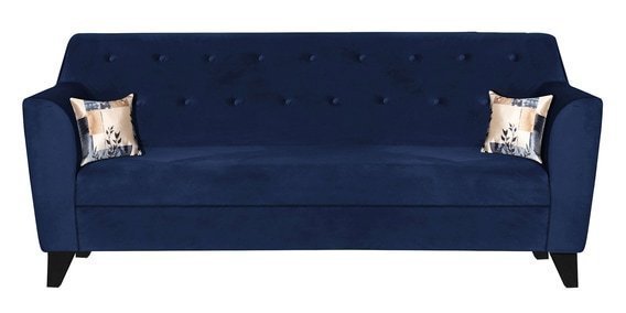 Bali 3 Seater Sofa In Velvet Blue Colour - Image 3