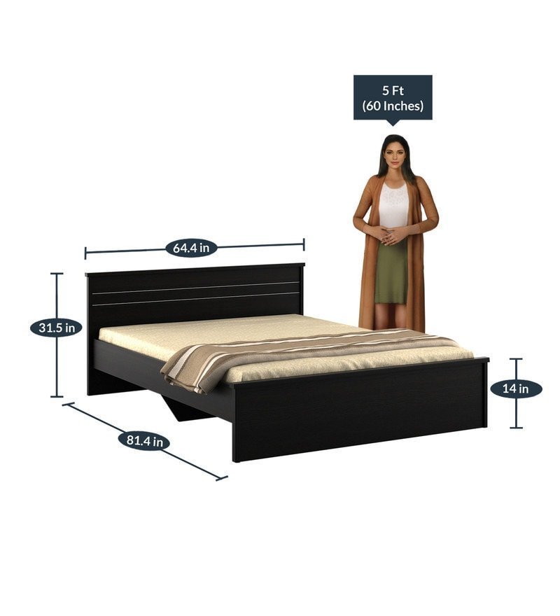 Kosmo Carnival Queen Size Bed in Natural Wenge Finish - Image 2