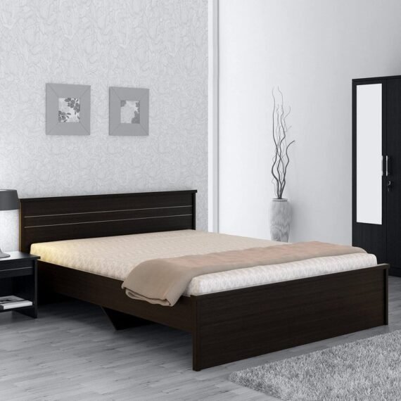 Kosmo Carnival Queen Size Bed in Natural Wenge Finish