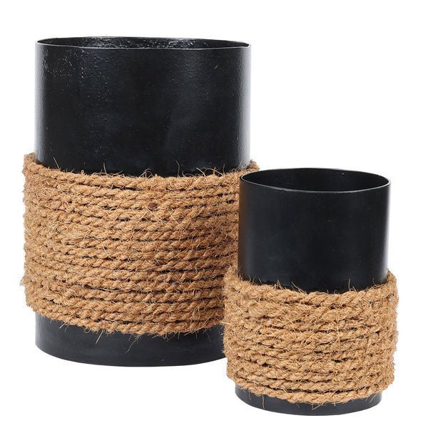 Charcoal Black in Jute Metal Pot - Image 2