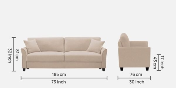 Daroo 3 Seater Sofa In Camel Beige Colour - Image 3