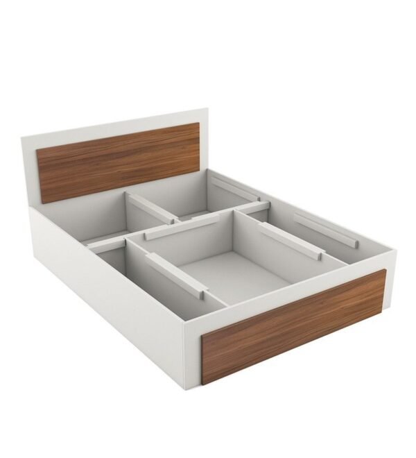 Dimora King Size Bed with Hydraulic Storage in Frosty White Colour - Image 5