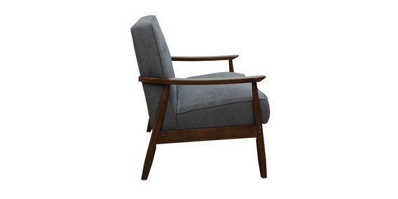 Jazmin 3 seater Sofa in Dark Grey Colour with Brown Oak Finish - Image 5