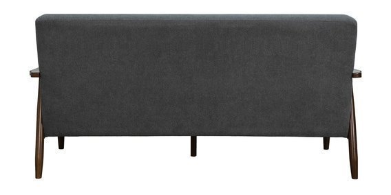 Jazmin 3 seater Sofa in Dark Grey Colour with Brown Oak Finish - Image 4