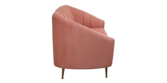 Kaylee 3 Seater Velvet Sofa In Blush Pink Colour - Image 4