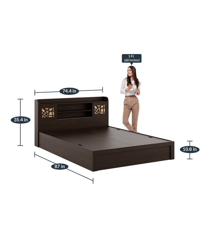 Kosmo Mayflower King Size Bed With Box Storage in Vermount Woodpore Finish - Image 2
