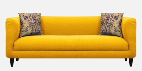 Niki 3 Seater Sofa In Bold Yellow Colour - Image 4