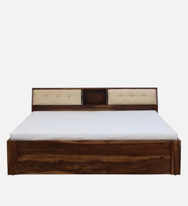 Ursula Solid Wood King Size Bed with Headboard & Box Storage in Rustic Teak Finish - Image 3