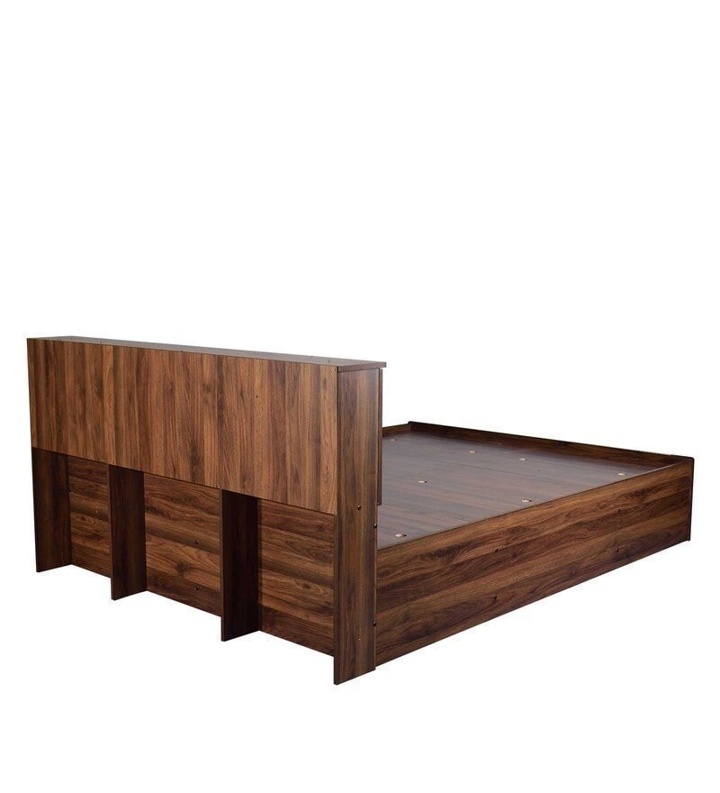 Waltz Queen Bed With Box Storge In Walnut Finish - Image 4