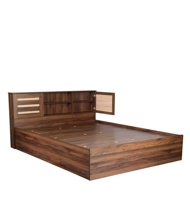 Waltz Queen Bed With Box Storge In Walnut Finish - Image 2